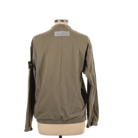 Stone Island Logo Crewneck Sweatshirt in Olive Green Medium - Picture 2 of 5